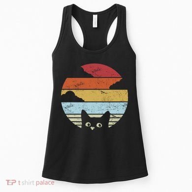 Vintage Sunset Cat Women's Tank Top
