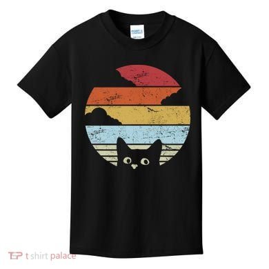 Vintage Sunset Cat Kids T-Shirt