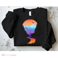 Vintage Sunset Mountain River Sweatshirt thumb 2