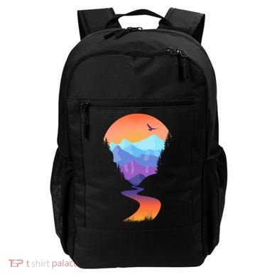 Vintage Sunset Mountain River Backpack