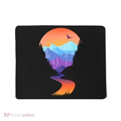 Vintage Sunset Mountain River Mousepad