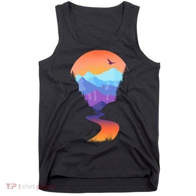 Vintage Sunset Mountain River Tank Top