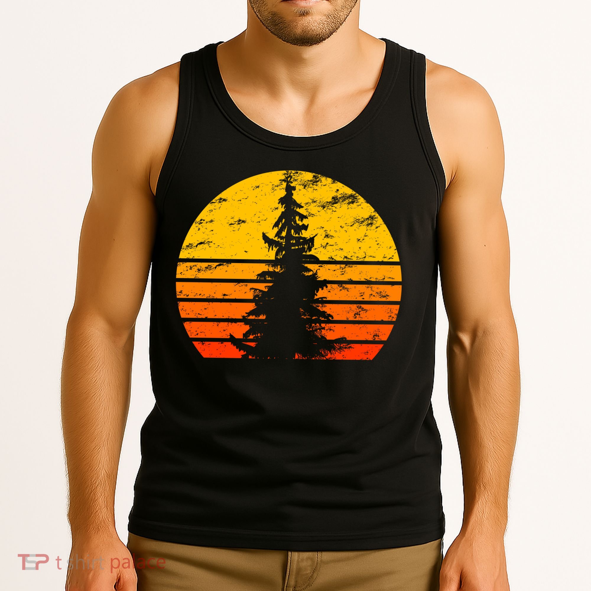 Vintage Sunset Tree Tank Top