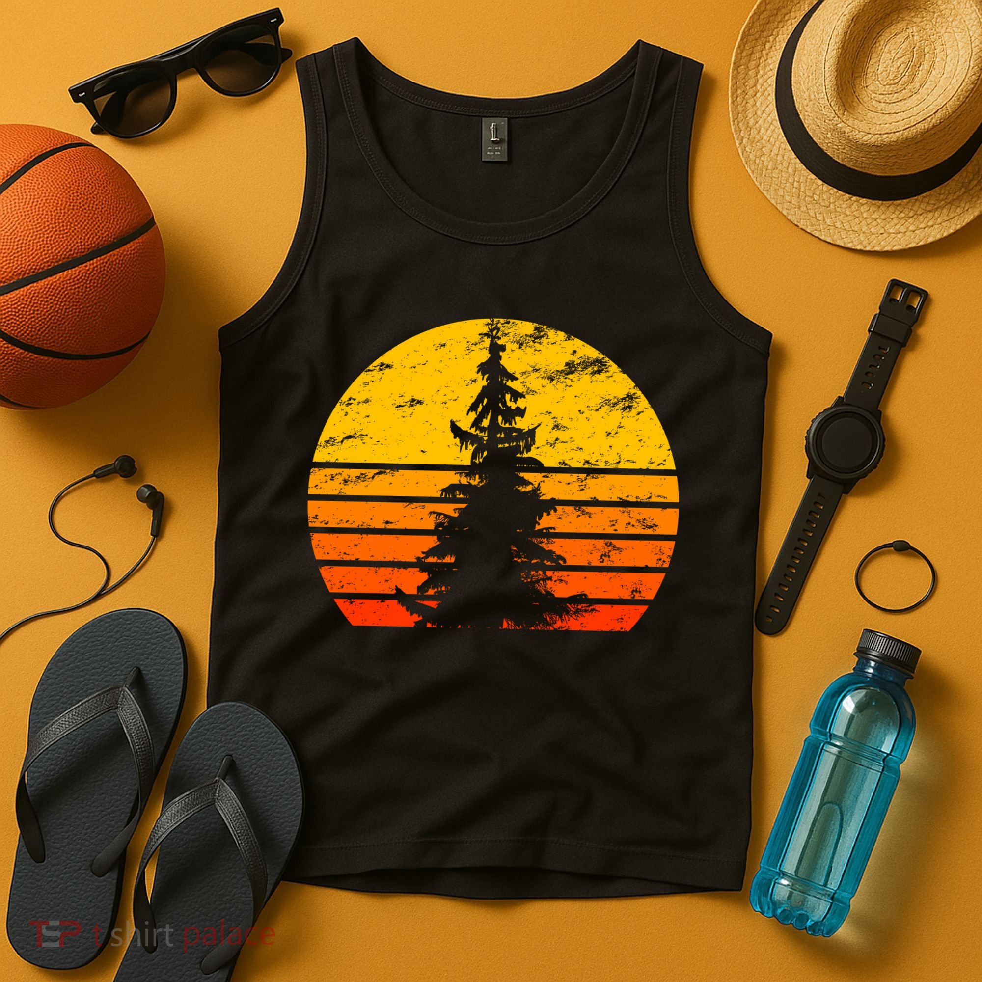 Vintage Sunset Tree Tank Top