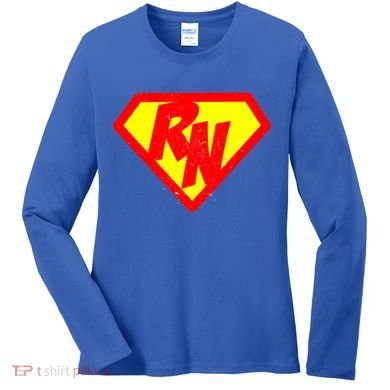 Vintage Super Nurse RN Distressed Women's Long Sleeve Shirt