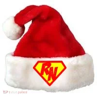 Vintage Super Nurse RN Distressed Santa Hat thumb 0