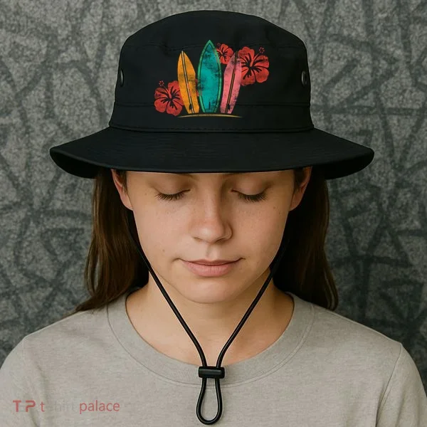 Vintage Surfing Emblem Bucket Hat