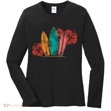 Vintage Surfing Emblem Women's Long Sleeve Shirt