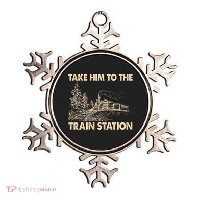 Vintage Take Him To the Train Station Ornament