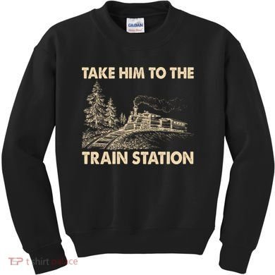 Vintage Take Him To the Train Station Kids Sweatshirt