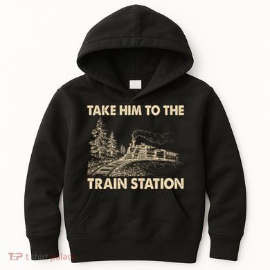 Vintage Take Him To the Train Station Kids Hoodie