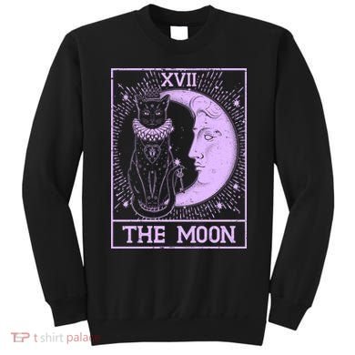 Vintage Tarot Card XVII The Moon Black Cat Sweatshirt