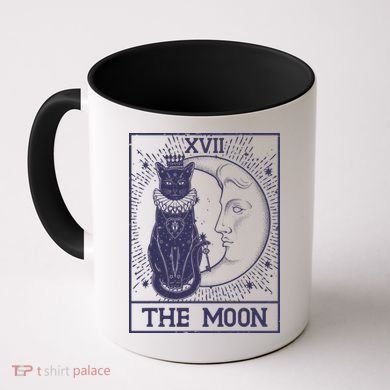 Vintage Tarot Card XVII The Moon Black Cat Coffee Mug