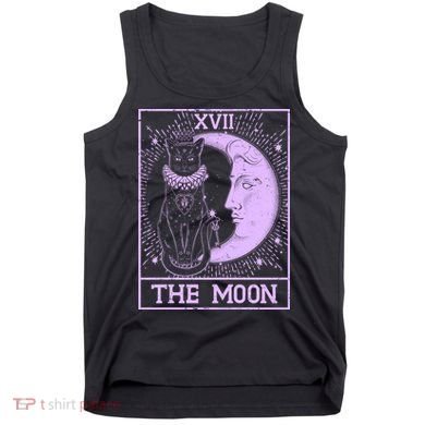Vintage Tarot Card XVII The Moon Black Cat Tank Top