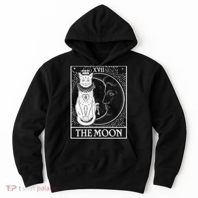 Vintage Tarot Card XVII The Moon Cat Hoodie