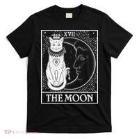 Vintage Tarot Card XVII The Moon Cat T-Shirt thumb 0