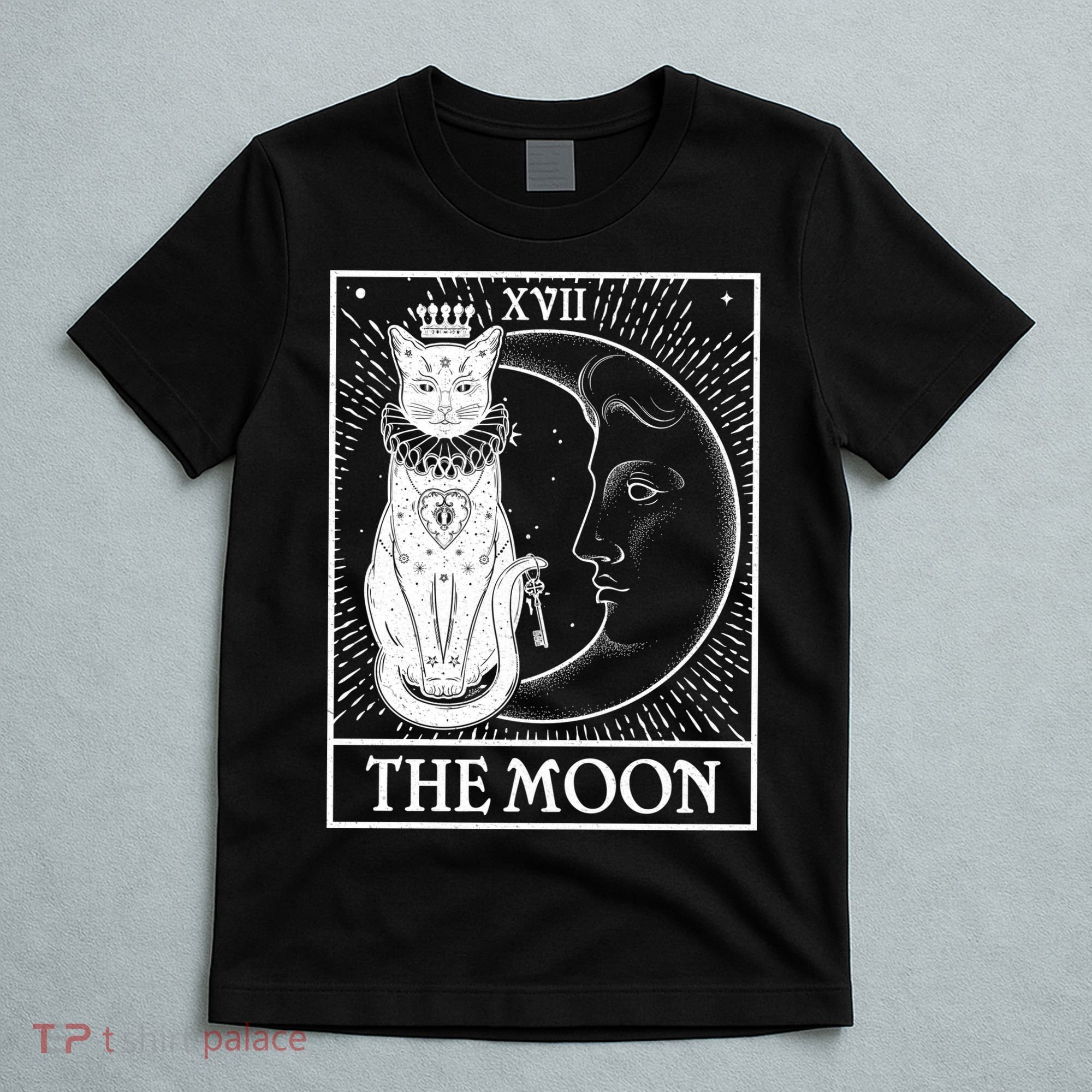 Vintage Tarot Card XVII The Moon Cat T-Shirt