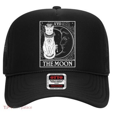 Vintage Tarot Card XVII The Moon Cat Hat