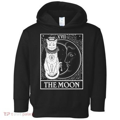 Vintage Tarot Card XVII The Moon Cat Toddler Hoodie