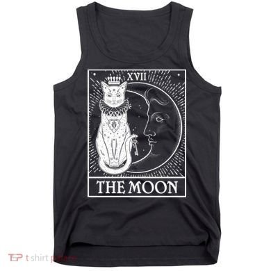 Vintage Tarot Card XVII The Moon Cat Tank Top