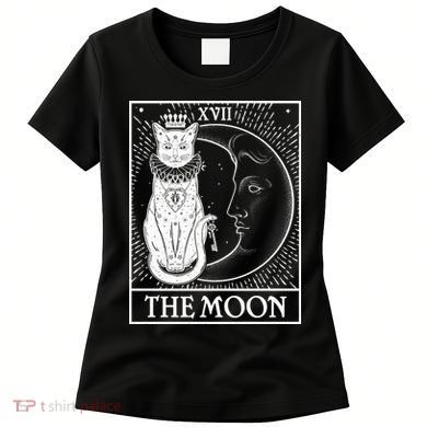 Vintage Tarot Card XVII The Moon Cat Women's T-Shirt