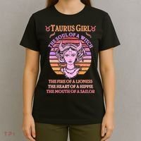 Vintage Taurus Girl Zodiac Birthday T-Shirt thumb 4