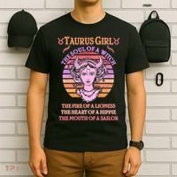 Vintage Taurus Girl Zodiac Birthday T-Shirt thumb 6