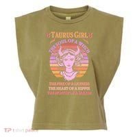 Vintage Taurus Girl Zodiac Birthday Garment-Dyed Women's Muscle Tee thumb 0