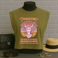 Vintage Taurus Girl Zodiac Birthday Garment-Dyed Women's Muscle Tee thumb 3