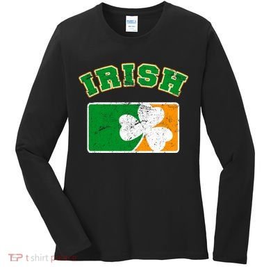 Vintage Team Irish Flag St. Patrick's Day Women's Long Sleeve Shirt