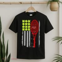 Vintage Tennis American Flag USA  T-Shirt thumb 2