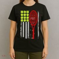 Vintage Tennis American Flag USA  T-Shirt thumb 4