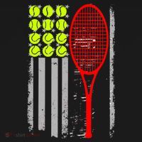 Vintage Tennis American Flag USA  T-Shirt thumb 7