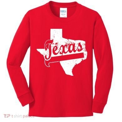 Vintage Texas State Logo Kids Long Sleeve Shirt