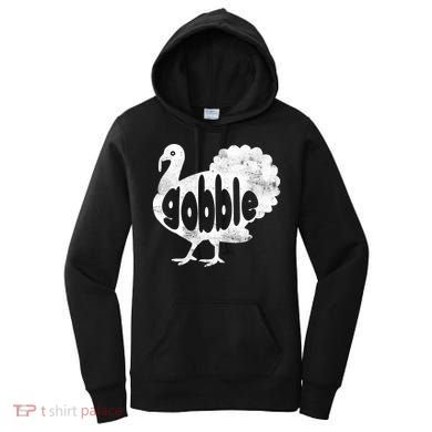 Vintage Thanksgiving Gobble Turkey Women's Hoodie
