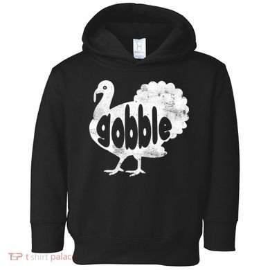 Vintage Thanksgiving Gobble Turkey Toddler Hoodie