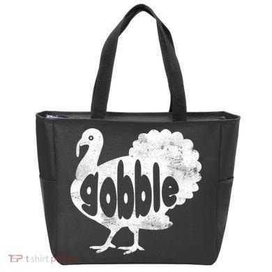 Vintage Thanksgiving Gobble Turkey Tote Bag
