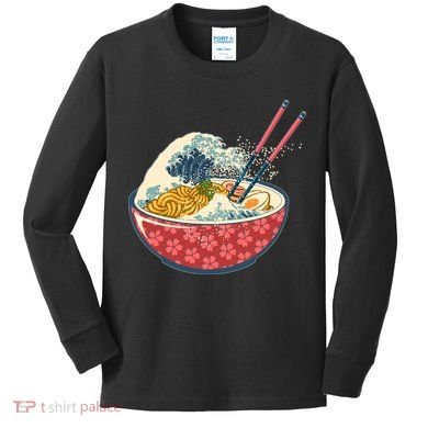 Vintage The Great Ramen Wave Kids Long Sleeve Shirt