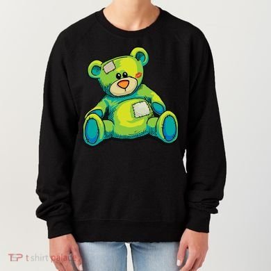 Vintage Torn Colorful Teddy Bear Women's Sweatshirt
