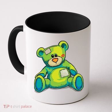 Vintage Torn Colorful Teddy Bear Coffee Mug