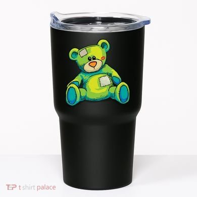 Vintage Torn Colorful Teddy Bear Tumbler