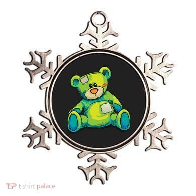 Vintage Torn Colorful Teddy Bear Ornament