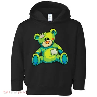 Vintage Torn Colorful Teddy Bear Toddler Hoodie