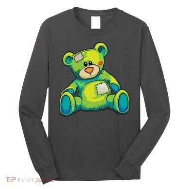 Vintage Torn Colorful Teddy Bear Long Sleeve Shirt