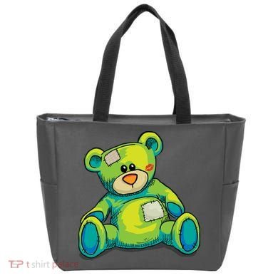 Vintage Torn Colorful Teddy Bear Tote Bag