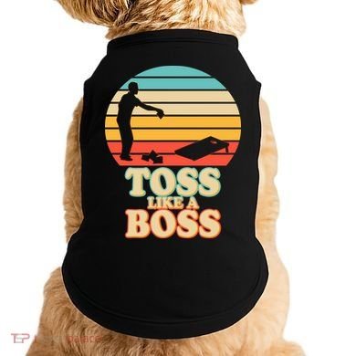 Vintage Toss Like A Boss Cornhole Doggie Tank