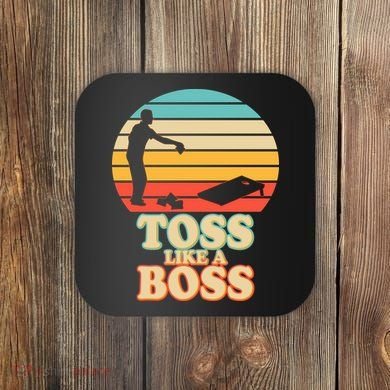 Vintage Toss Like A Boss Cornhole Coaster