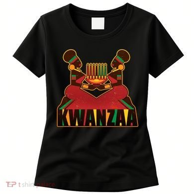 Vintage Traditional Color Kwanzaa Holiday Kinara Women's T-Shirt