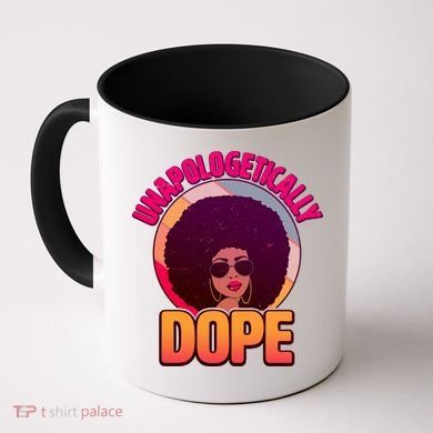 Vintage Unapologetically Dope Black Woman Afro Coffee Mug
