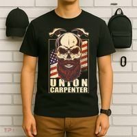 Vintage Union American Carpenter Bearded Skull T-Shirt thumb 6